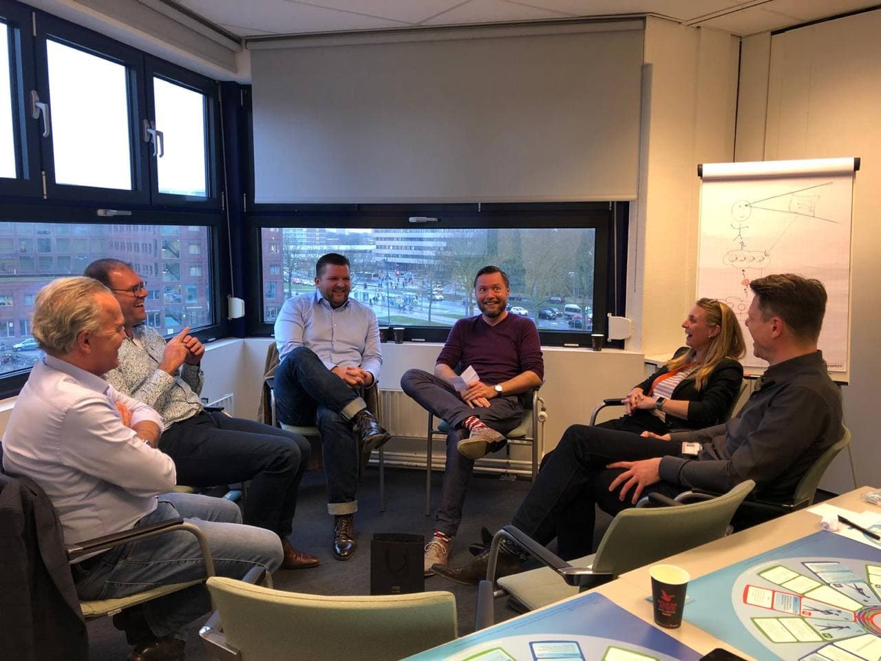 Sfeerbeeld van een teamsessie